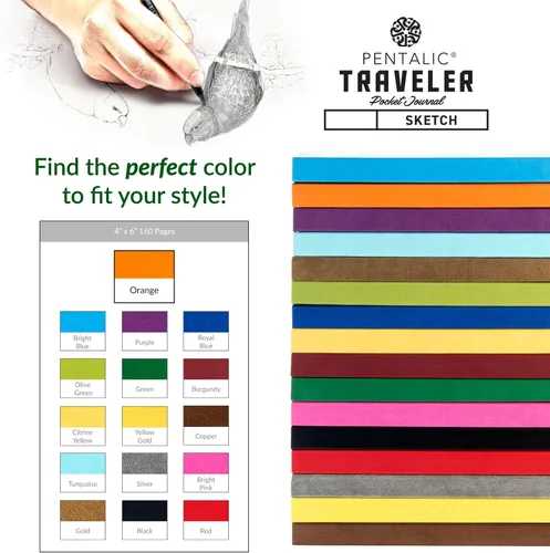 Vista 7 de Cuaderno de bocetos Travelers Dot Grid Pentalic Art, libre de ácidos