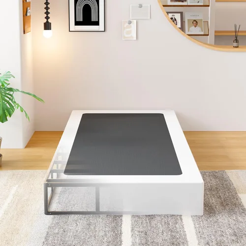 Vista 16 de EMODA Base de cama de metal resistente de 4 pulgadas con cubierta de tela, fácil montaje