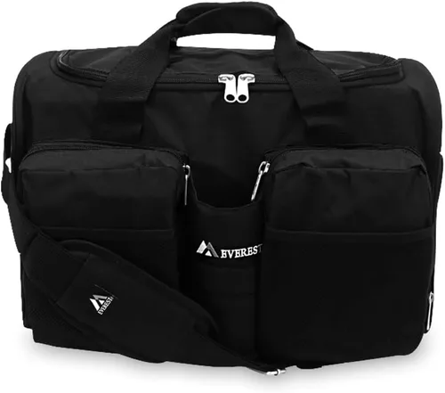Vista 2 de Everest Gimnasio bolsa con bolsillo para ropa húmeda, Negro), S223-BK