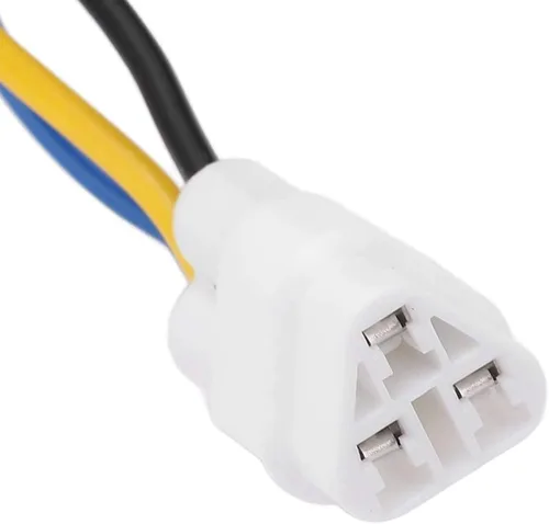 Vista 4 de iJDMTOY Adaptadores hembra de entrada de faro delantero con forma de triángulo de 3 pines con cable de 4 pulgadas compatible con Yamaha 2002-06