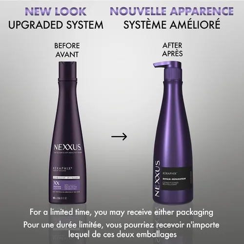Vista 9 de Nexxus Keraphix Acondicionador Keraphix con ProteinFusion para cabello dañado con proteína de queratina y arroz negro, 13.5 oz