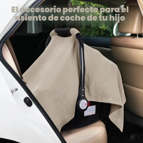 Vista 7 de Metplus - Funda para asiento de automóvil de muselina para bebés, 100% algodón Funda transpirable para asiento de automóvil para bebé, para Cereal