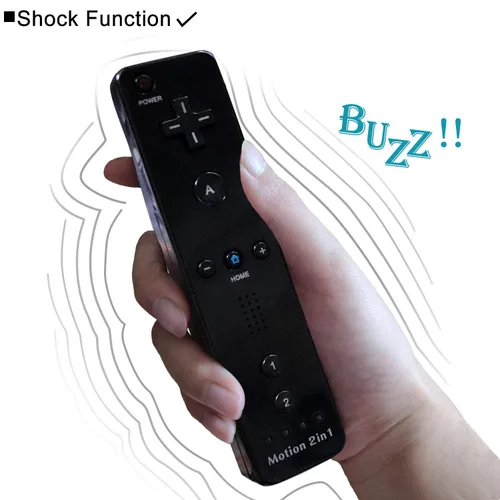Vista 4 de Wii Remote Controller 2 Pack with Motion Plus Compatible with Wii and Wii U Console Wii Remote Controller with Shock Function BlackDark Blue