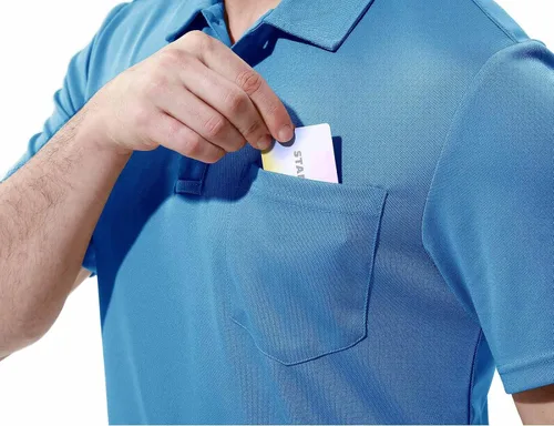 Vista 6 de Rdruko Camisas polo de manga corta para hombre de secado rápido para deportes de golf al aire libre con bolsillo