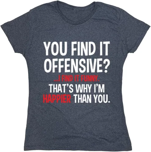 Vista 15 de Feelin Good Tees You Find It Offensive? - Camiseta divertida con texto en inglés "I Find It Funny Sarcastic Witty" Negro