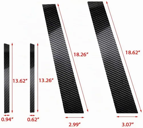 Vista 2 de x xotic tech Calcomanía precortada para cubierta de ventana lateral de poste de pilar, compatible con Toyota Rav4 2013-2018 (vinilo de carbono)