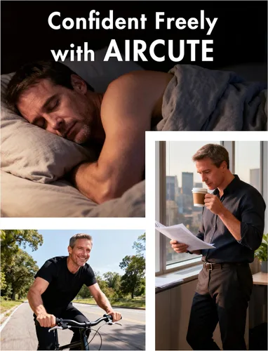 Vista 2 de AIRCUTE Calzoncillos tipo bóxer absorbentes para hombre, para incontinencia de orina, con apertura frontal a prueba de fugas, paquete de 3