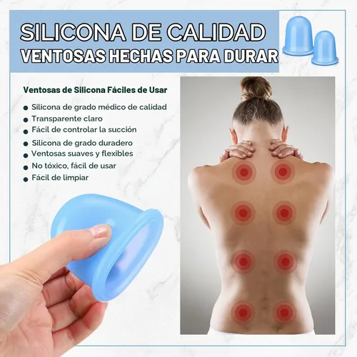 Vista 6 de TrelaCo Juego de 12 piezas de terapia de ventosas de 2 tamaños, kit de ventosas de silicona anticelulitis para terapia de masaje, juego de terapia