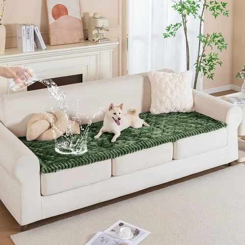 Vista 14 de PuTian Funda de sofá 100% impermeable y mullida para perros, lavable, antideslizante, protector de sofá, apto para mascotas, para sofás y sofás