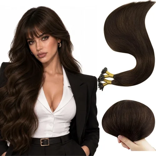 Vista 17 de RUNATURE K Tip - Extensiones de cabello humano real, ombré, pelo corto