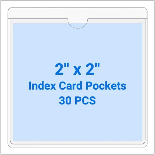 Vista 170 de 30 PCS Clear Self Adhesive Plastic Label Pockets, Top Loading Business & Library Index Card Holders, Peel and Stick Sleeves for Storage Bins, Totes