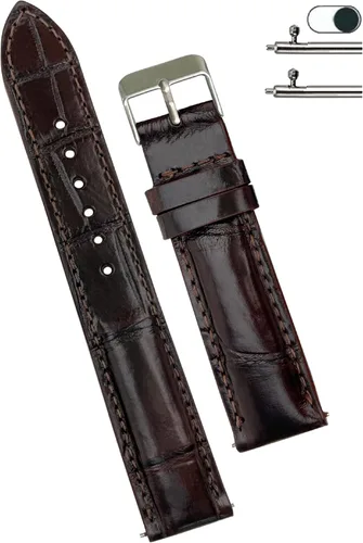 Vista 17 de vinacreations Correa de reloj hecha a mano AIIi-gator para hombres con liberación rápida, de cuero de cocodrilo premium, correa de reloj de repuesto