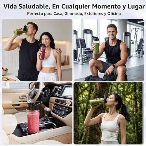 Vista 7 de COKUNST Batidora de batidos, licuadora personal con 2 tazas y tapas