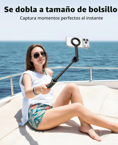 Vista 3 de Vimose Trípode magnético para iPhone, mini trípode para selfie stick para Magsafe, trípode portátil giratorio de 360°, soporte de teléfono celular