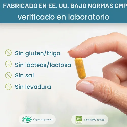 Vista 7 de Longvida - Curcumina optimizada de 500 mg, ultra biodisponible y acción sostenida, vegana, 30 cápsulas