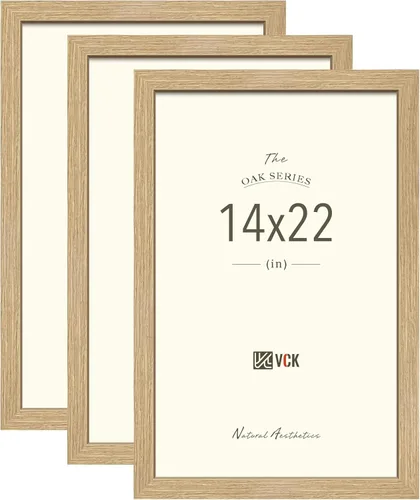 Vista 11 de VCK Juego de 3 portarretratos de 8 x 10 pulgadas, roble negro, textura natural, exclusivo marco de madera, exhibición de mesa o colgar en la pared