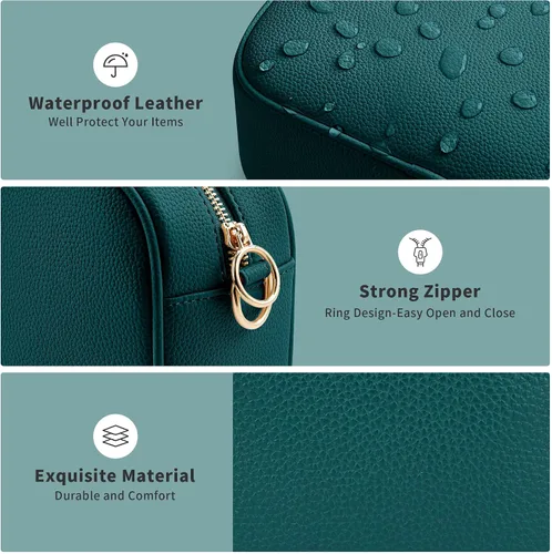 Vista 3 de KALIDI Bolso cruzado casual, de cuero vegano, 2 correas, bolso de hombro casual para mujer, bolso de trabajo, compras, viajes de noche