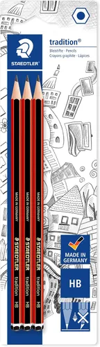 Vista 11 de STAEDTLER 110-3B Tradition - Lápiz de grafito para dibujo y bocetos, 3B (caja de 12), color negro