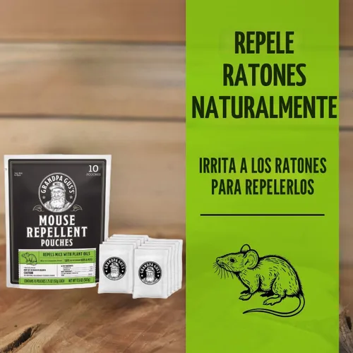 Vista 2 de Grandpa Gus's Bolsas repelentes de ratones extra fuertes, aceite de menta y canela, control de disuasión natural de roedores para garaje, RV