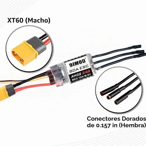 Vista 6 de AM32 80A RC Motor sin escobillas ESC Combo 3542-1850KV Motor sin escobillas y ESC con conector USB sin sensor RC ESC Kit de motor para 1/8 1/10