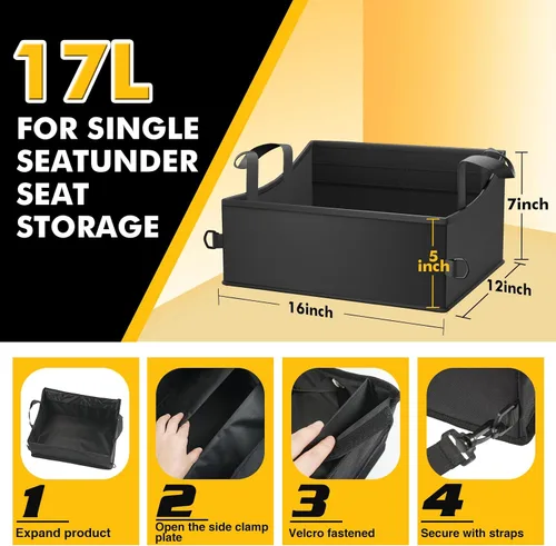 Vista 2 de MIKKUPPA Almacenamiento bajo asiento para camioneta - Reemplazo para Ford F150 F250 F350 2015-2024, bolsa organizadora de caja de herramientas