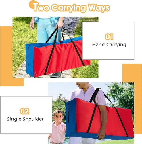 Vista 5 de COSTWAY Bolsa de transporte gigante 4 en una fila, bolsa de almacenamiento para juego gigante gigante de 4 en fila (juego no incluido), bolsa