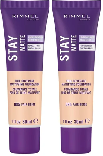 Vista 37 de 3 x Rimmel London Stay Matte - Base líquida mousse mate 30ml - 201 Beige clásico