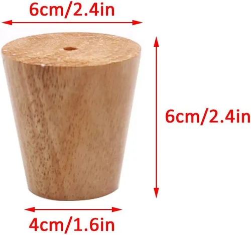 Vista 2 de Patas de madera maciza de roble barniz, patas rectas, patas de mesa de café, 2.4 – 27.6 in, para tocador, armario, con placa de montaje, tornillos