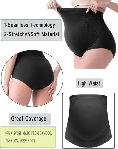 Vista 2 de Rnxrbb M-5XL Ropa interior de maternidad Shapewear sobre Bump Plus Size Seamless Support Maternidad Bragas Ropa de Talle Alto