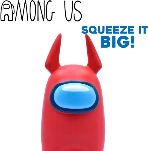 Vista 4 de Among Us Mega SquishMe – Juguete Squishy Oficial Red Devil – Grande de 7″ Alivio del Estrés y Personaje Coleccionable