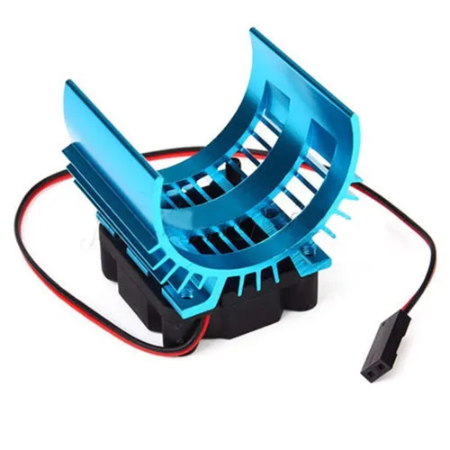 Vista 6 de Disipador de calor de motor eléctrico RC de aleación de aluminio con ventilador de enfriamiento de 5 V para 1/8 1/10 RC Car Truck Buggy Crawler 540