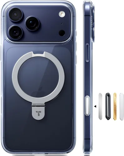 Vista 21 de TORRAS Funda magnética con función atril para iPhone 13/iPhone 14 [compatible con MagSafe], soporte resistente y versátil, grado militar, a prueba