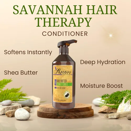 Vista 3 de Savannah Hair Therapy Acondicionador sin sulfato, acondicionador para cabello rizado, acondicionador natural para cabello, acondicionador de humedad
