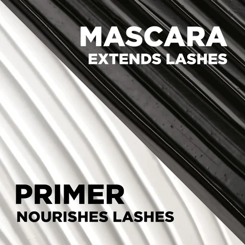 Vista 6 de L'Oreal Paris Makeup Double Extend Tubing Mascara, máscara de 2 pasos para alargar, a prueba de manchas, negro, paquete de 2