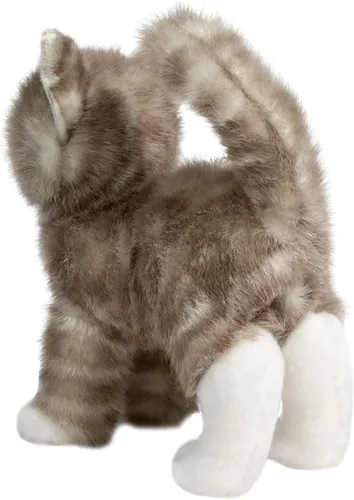 Vista 6 de Douglas Zipper - Gato atigrado gris de felpa con cremallera, animal de peluche