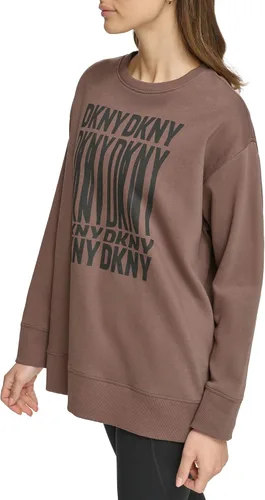 Vista 3 de DKNY Cuello redondo con estampado de línea larga para mujer