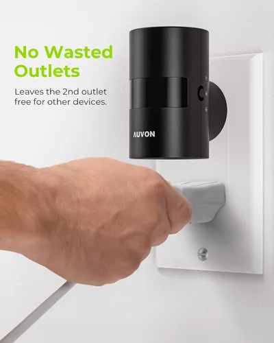 Vista 7 de AUVON Luz nocturna LED enchufable, luz nocturna moderna con sensor de movimiento con diseño giratorio de 90° y sensor de atardecer a amanecer, luces