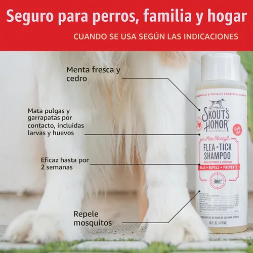 Vista 7 de SKOUT'S HONOR Champú natural para pulgas y garrapatas para perros, 16 onzas Champú para pulgas y garrapatas