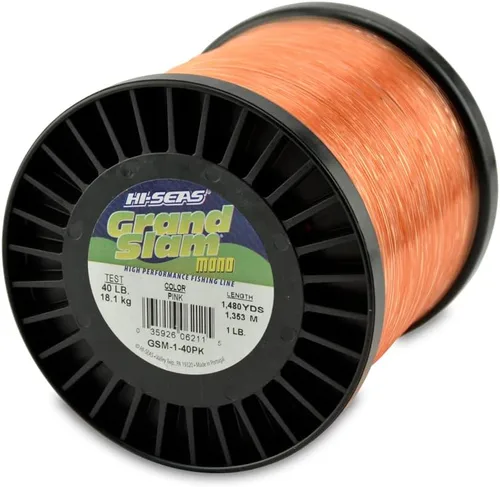 Vista 40 de Sedal de Pesca de Monofilamento HI-SEAS Grand Slam - Fuerte y Resistente a la Abrasión en Transparente, Rosa, Verde, Azul Ahumado, Amarillo Amarillo