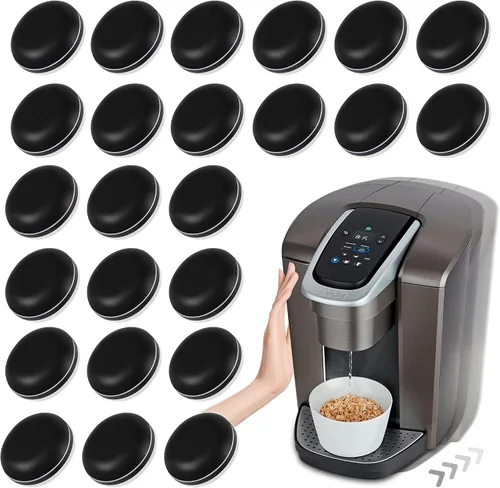 Vista 11 de 8 piezas deslizantes de electrodomésticos para cocina, color negro, autoadhesivos, pequeños electrodomésticos de cocina, fáciles de mover y ahorrar