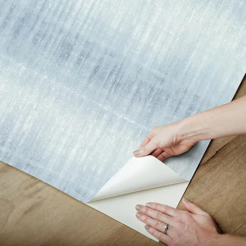 Vista 7 de WallPops! Papel pintado azul de Santuario para despegar y pegar