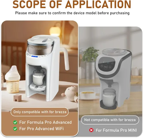 Vista 2 de Embudo de repuesto para dispensador de bebé compatible con los modelos Baby Brezza Pro Advanced y Pro Advanced, embudo de repuesto y cubierta, se
