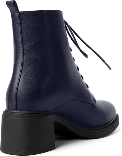 Vista 5 de ROSERWISH Botas altas de tacón bajo y grueso para mujer, con cordones, cómodas, modernas, con puntera redonda, de 2.5 pulgadas