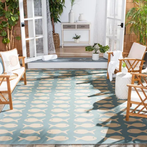 Vista 34 de SAFAVIEH Alfombra lavable para exteriores, colección Patio de 2.3 x 6.7 pies, color negro y beige, no desprende pelusa y fácil limpieza, ideal