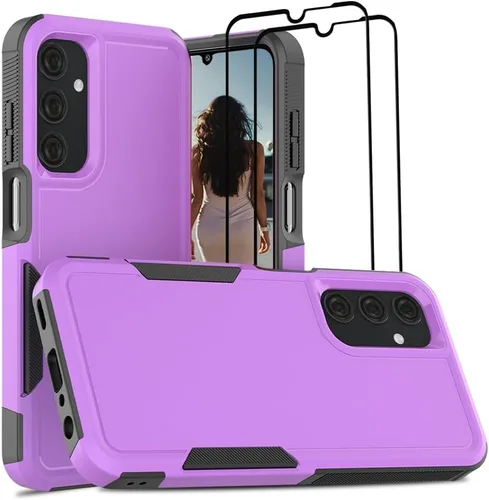 Vista 280 de Jeylly Compatible con Samsung Galaxy A22 5G Funda, Funda Samsung A22 5G con 2pcs protectores de pantalla de vidrio templado