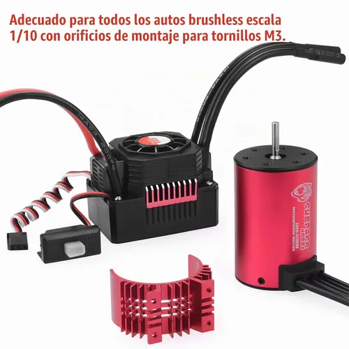 Vista 6 de Surpass Hobby 3660 4200KV Motor 60A ESC Combo para camiones RC 1/10