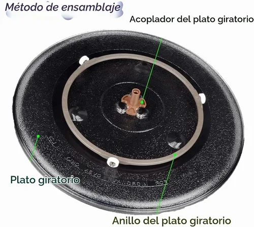 Vista 5 de 2 piezas de acoplador giratorio de microondas de 0.59 pulgadas, soporte de guía de rodillo giratorio para horno de microondas, soporte con puerto