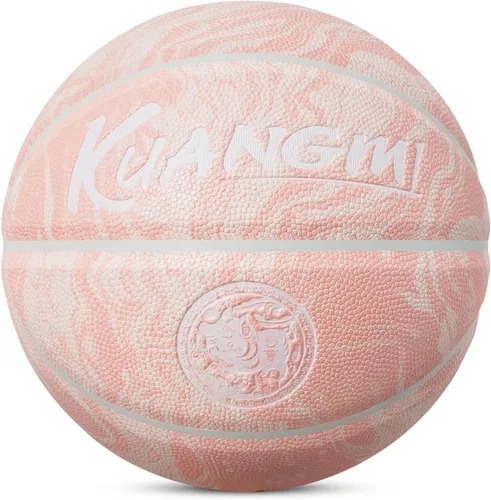Vista 9 de Kuangmi Serie Rosa Balón de Baloncesto, Diseño Premium Estampado para Rendimiento Callejero, Tamaño Oficial para Hombres 7 de 29.5 Pulgadas