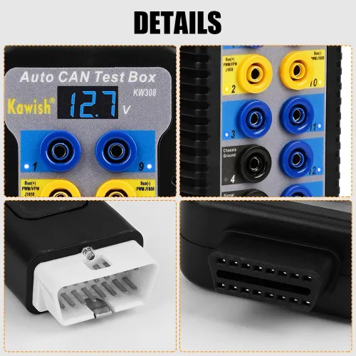 Vista 8 de Caja de ruptura OBD2 con indicador de luz LED, caja de ruptura OBDII profesional de 16 pines, herramienta de prueba de diagnóstico eléctrico