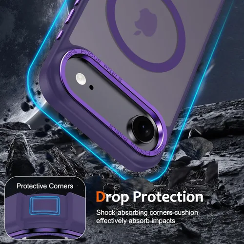 Vista 752 de Anuck - Funda magnética para iPhone 11 compatible con MagSafe, carcasa trasera mate translúcida dura, borde de TPU, delgada, resistente a impactos